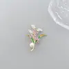 Nova Broche de Espiga de Trigo da Colheita Estilo Chinês para Mulheres, Luxo Acessível Elegante Pin de Pérola Acessórios, Corsage Elegante de Buquê de Cristal
