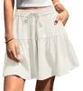 2026 Verano Nuevo Ropa Femenina Transfronteriza Amazon Wish Comercio Exterior Europeo y Americano Color Sólido Holgado Casual Falda con Cordón