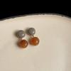 Aretes de Resina Ámbar Difuminada Estilo Maillard Aretes Acrílicos Estilo Retro Hong Kong Aretes Elegantes de Alta Gama para Mujer