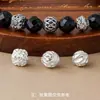 Prata Esterlina S925 Vintage Personalizado Vazado Quadrado Flor-Shaped Contas Espaçadoras Contas Lanterna Contas para Fio Corda Trançada Acessórios para Joias