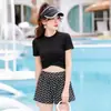 2025 Nuevo Traje de Baño para Mujer Moda Conservador Adelgazante Boxer de Corte Ajustado con Abertura para Baño Termal Vacaciones Ocio Traje de Baño al por Mayor