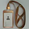 Porta-Crachá de Alumínio Anti-Magnético de Face Única com Cordão Porta-Crachá de Metal para Trabalho Cartão de Acesso de Estudante Porta-Cartão de Ônibus