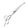 Tesoura para Cortar Cabelo de Bebê de 6 Polegadas com Lâmina Galvanizada e Cauda Angulada, Ferramentas de Cabeleireiro, Tesoura Desbastadora, Tesoura para Tosquia de Pets