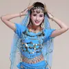 Diadema de Velos de Danza India para Adultos Pañuelo de Cabeza para Danza del Vientre Velo de Malla Tocado para Disfraz de Espectáculo Borla