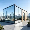 Cabina moderna de acabado espejo para exteriores que se puede ensamblar como una cafetería escénica, una casa de huéspedes para vacaciones o una casa móvil con estructura de acero.