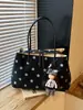 Bolsa Tote de Bolinhas Nicho Coreana Feminina 2026 Nova Grande Capacidade Bolsa para Trabalho e Deslocamento Bolsa de Mão Casual com Alça de Ombro