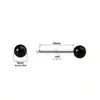 Nuevos Anillos de Lengua con Bola Blancos y Negros para Comercio Electrónico Transfronterizo, Joyería de Acero Inoxidable para Piercings, Venta al por Mayor desde Fabricante, en Stock