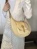 Bolso de Paja Estilo Coreano de Nicho para Mujer Nuevo Modelo 2026 Vacaciones en la Costa Bolso de Hombro Tejido Bolso Cruzado de Moda