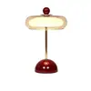 Lámpara de Mesa Ovni Lavable Estilo Francés Pastoral con Control Táctil, Luz de Noche de Vidrio de Tres Colores Cambiantes, Lámpara de Ambiente para Mesita de Noche de Dormitorio