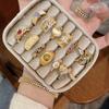 Anillo abierto con orejas de trigo y circón vintage de la época medieval para mujer, anillo combinable con todo, joyería retro ligera de lujo de alta gama.
