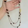 Nuevo Collar de Perlas Maillard Piedra Ojo de Tigre Lujo Accesible Versátil Gama Alta Exquisito Multicapa Cadena Sencilla para Suéter