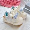 Mocasines Blancos de Moda con Lazo Versátiles 2025 Nuevos Zapatos Planos de Suela Gruesa para Niñas Niños Zapatos de Punta Redonda