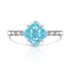Xiaohongshu Douyin Más Vendido Anillo de Trébol de Cuatro Hojas Corte Flor de Hielo de Piedra Preciosa de Color Anillo de Diamante de Alto Carbono Moda Clásica Transmisión en Vivo
