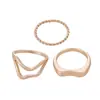 Conjunto de Anéis Redondos Simples Estilo Europeu e Americano ins Temperamento Personalidade Bonita Anel Geométrico Vazado Joia para Mão de Menina