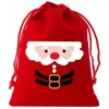 Bolsa de Regalo Navideña para Productos Nuevos Transfronteriza Set de Bolsas de Terciopelo Navideñas con Cordón Bolsa de Embalaje para Almacenamiento de Dulces Navideños