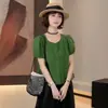 Diseño de Nicho, Camisa Casual y Versátil con Mangas Abullonadas para Mujer, Nuevo Top Delgado y Bonito Verano 2025