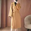 Abrigo de lana doble cara color camel estilo Hepburn para mujer, abrigo de lana oversized nuevo para otoño e invierno, versión coreana