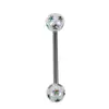 Piercings de Lengua Transfronterizos, Piercings de Lengua en Forma de 'Ab' Estilo Europeo y Americano, Piercings de Labio de Barra Recta de Acero Inoxidable Acrílico, Directo del Fabricante, Aleación de Titanio
