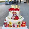 Decoração de Bolo para Riqueza e Prosperidade, Deus da Fortuna, Para Quem Apontar Ficará Rico, Deus Masculino, Decoração de Confeitaria para Aniversário de Homem
