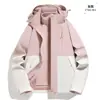 Chaqueta tres en uno cortavientos e impermeable para hombre y mujer con logo impreso personalizado, chaqueta con capucha para deportes al aire libre