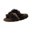 Chinelos Peludos de Solado Grosso para Mulheres, Novos Chinelos de Algodão Deslizantes Estilo Coreano Confortáveis Estilo Birkenstock para Mulheres, Outono/Inverno 2026