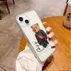 Case de Celular Cross-Border Ins Desenho Urso Hookah Adequado para Iphone17 Marca Tendência Capa Protetora Transparente Apple 16/15Pm