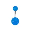 Piercing de Umbigo de Aço Inoxidável Transfronteiriço Argola de Umbigo com Bola Acrílica Luminosa Piercing Simples de Moda com Rosca Joias Atacado