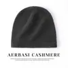 Gorro de Punto Acanalado 100% Cachemira Otoño Invierno Mujer Gorro de Punto Rayado Lana Tejida Protección para Orejas Cubre Cabeza Comprar Hace que la Cara se Vea Más Pequeña