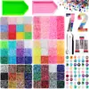 Caja de 24 compartimentos moderna y popular de diamantes de resina jelly de color AB con base plana, empaquetada para arte de uñas DIY, accesorios pequeños, venta al por mayor