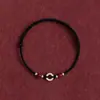 Pulseira Auspiciosa Nuvem de Prata Ping An Kou Fio Vermelho para Homens e Mulheres Cinnabar Contas de Boa Sorte Ano do Zodíaco Estilo Fino Trançado Fio de Mão Paz e Suavidade