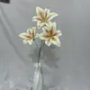 Três-cabeça 3D lírio simulação flor mobiliário de mesa decoração de casa casamento casamento auditório decoração paisagismo arranjo de flores atacado