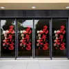 2027 Año Rojo de la Oveja Buena Suerte Feliz Año Nuevo Calcomanía Estática para Vidrio Decoración de Puerta para Centro Comercial Ventana de Tienda Decoración de Ambiente