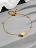 Nueva versión coreana de tobillera de amor tridimensional de oro de acero inoxidable, tobillera de acero de titanio con forma de corazón para mujer, baratijas de moda