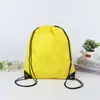 En stock Paquete de Poliéster en Blanco Bolsillo de Paquete Mochila con Cordón Publicitaria Deportiva para Maratón Mochila de Almacenamiento Deportiva Bolsa Impresión