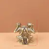 Estatueta de Macaco de Três Macacos em Cobre Sólido, Macaco de Cobre Que Não Vê, Fala ou Ouve, Peso de Papel, Animal de Chá, Decoração de Casa, Ornamento de Latão para Escritório