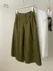 Pantalones retro de pana acortados estilo japonés para mujer, otoño 2026, versión coreana, adelgazantes, de cintura alta, para petite, de pierna ancha, casual tipo globo