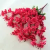 Jardín de Flor de Durazno de 9 Picos Paisaje Flor de Durazno Artificial Boda Decoración del Hogar Flor Artificial Flor Individual de Seda Venta al por Mayor