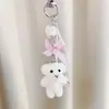 Original Japonês e Coreano Fofo Urso Aveludado Pendente de Bolsa Fofo Animal de Pelúcia Estéreo Chaveiro Miu Pingente de Bolsa