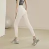 Pantalones de Tiburón Elásticos de Uso Exterior de Cintura Alta Levanta Glúteos Control de Abdomen Sensación Nude Leggings de Yoga Fitness Running Deportes Capa Base Ajustada
