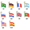 Accesorios DIY de Aleación Esmaltada con Bandera Mundial Transfronteriza Llavero Colgante para Equipaje Decoración Accesorios Decorativos Hechos a Mano