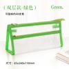 Estuche de malla transparente simple de doble capa Estéreo Estudiantes de primaria japoneses Gran capacidad Bolsa para útiles escolares para exámenes Estuche para lápices