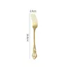Cubiertos de Acero Inoxidable Corte Real Cuchillo con Relieve Retro, Tenedor, Cuchara Creativa Cuchara de Café Hueca Cuchara de Postre Tenedor Cuchillo para Filete