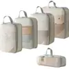 Set de cinco piezas de malla de bolsas de almacenamiento de viaje compresibles, organizador de equipaje, bolsa portátil para empacar ropa para viajes de negocios y viajes