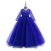 Vestido Infantil Más Vendido de Amazon con Mangas Largas, Adecuado para Edades 3-14, Vestido de Dama de Honor, Suministro Transfronterizo, Vestido de Princesa Europeo y Americano