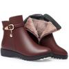 Sapatos de mãe outono e inverno 2021 novos sapatos de algodão acolchoados para meia-idade e idosos sapatos de couro forrados com lã botas rasas botas curtas de couro macio
