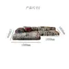 Sofá Grafite de Designer Italiano Moderno Patchwork Feito à Mão Tecido Sala de Estar Recepção Sofá de Luxo Leve Sofá Estampado