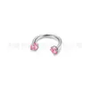 Anillo de Argolla en U para Labio, Anillo para Ceja, Joyería para Perforación de Cartílago Auricular, Anillo Nasal en Forma de Herradura con Garra de Aleación de Titanio F136 Incrustado con Circonita, Rosca Interna