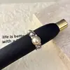 WowLight Anel de Flor de Pérola em Cluster de Luxo para Mulheres Trabalho Pesado Cravejado com Strass Anel Aberto Ajustável Anel de Pérola Atacado