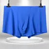 Roupa Íntima Masculina Nova de Seda Gelada de Verão Boxer Masculino Fino Sem Marcas Boxer Respirável para Jovens