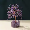Cuenco de Pegamento con Grava de Cristal Natural Árbol de Cristal Árbol de la Fortuna Citrino Adornos para Escritorio del Hogar Árbol de Cristal Árbol de la Fortuna